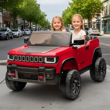 Двухместный детский электромобиль джип JJ 2500 EBLR-3 (24V) красный, 4 мотора, пульт 2.4G